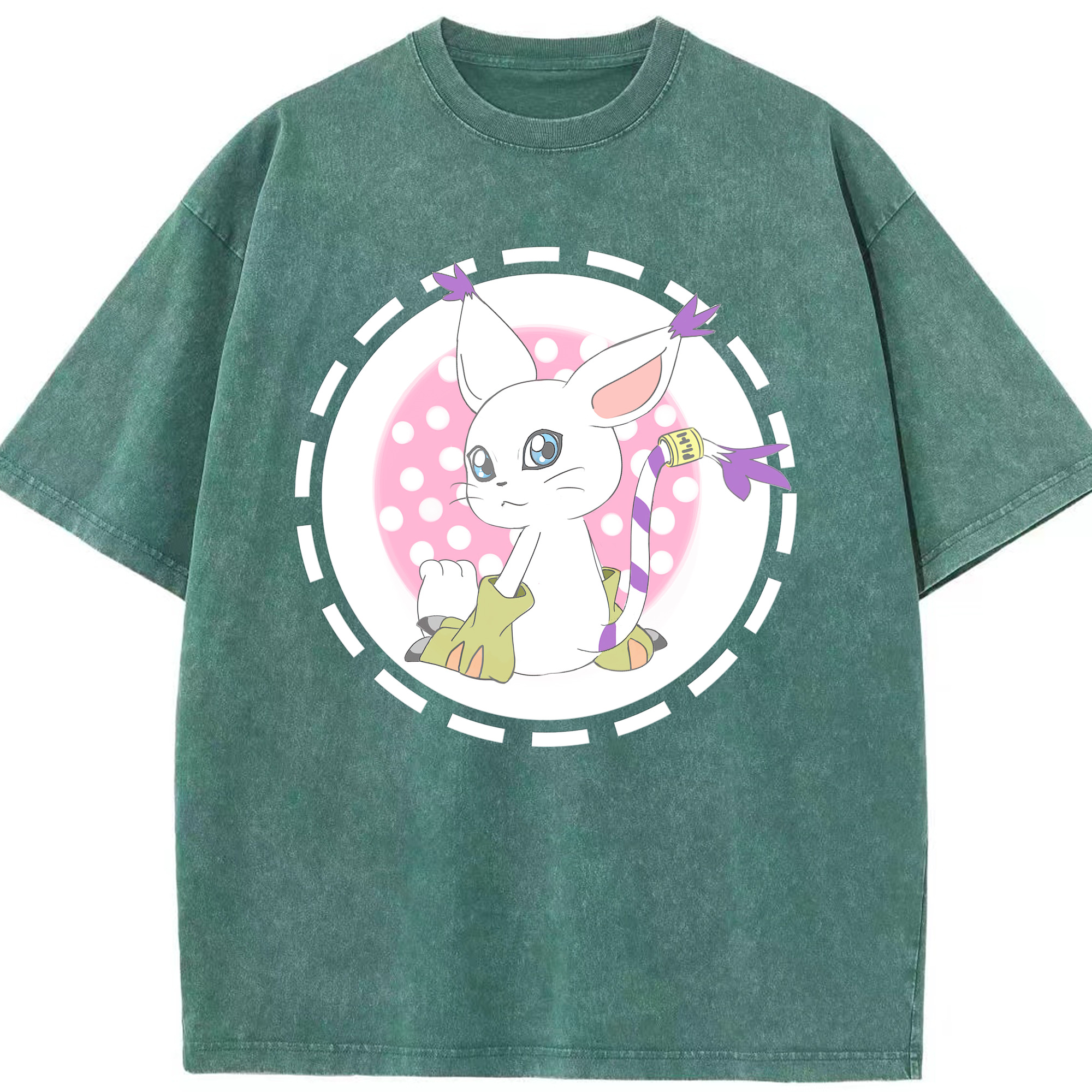 （画像用） Digimon デジタルモンスター/デジモン 綿100% ヴィンテージ風 半袖Tシャツ（フロントプリント）